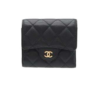 CHANEL Black Caviar Leather Wallet